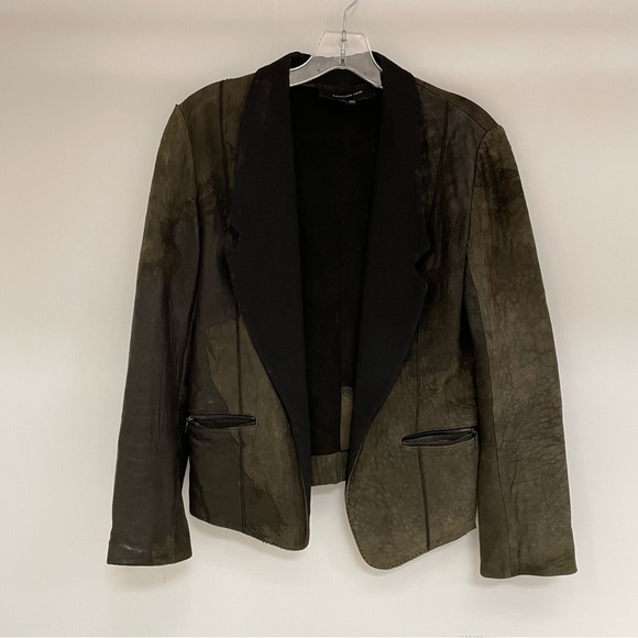 ALEXANDER WANG LEATHER BLAZER WOMENS SZ 0 PLEASE READ - Picture 1 of 5